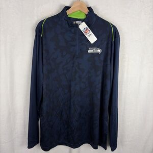 Seattle Seahawks 1/4 ZIP Long Sleeve NFL Team Athletic Shirt Football Large NWT